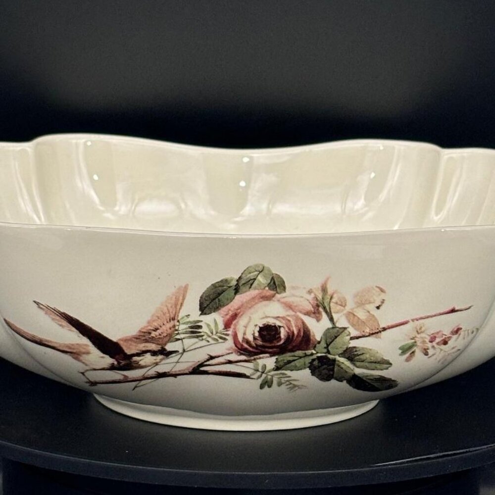 Vintage Lenox Accoutrements by Anna Griffin Bird Floral Serving Bowl 7" - Picture 2 of 7